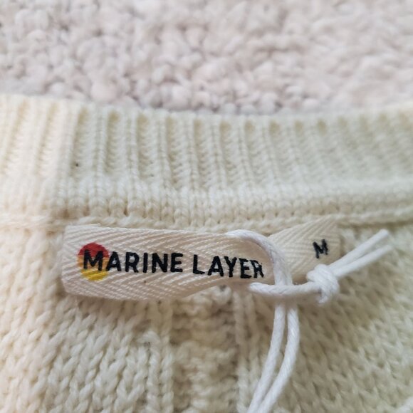 Marine Layer Jada Crewneck womens sweater ivory sz Medium pullover knit new - Picture 9 of 16